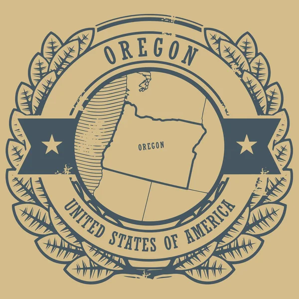 Oregon, usa damgası — Stok Vektör