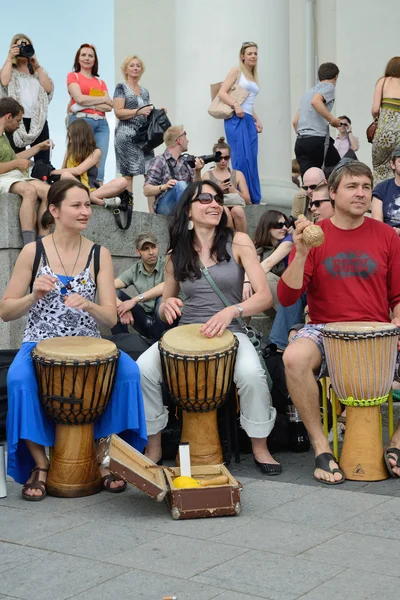 Giornata della musica di strada a maggio, Vilnius — Foto Stock