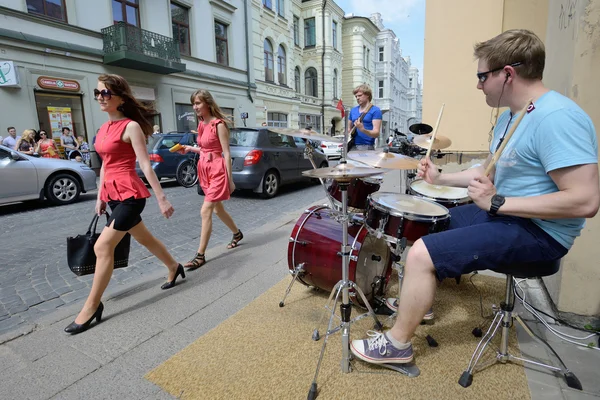 Street music day on May, VIlnius — Stock Photo, Image