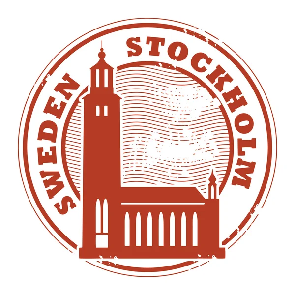 ストックホルム、スウェーデンのスタンプ — ストックベクタ