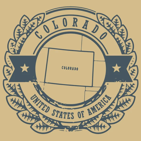 Colorado, timbre des États-Unis — Image vectorielle