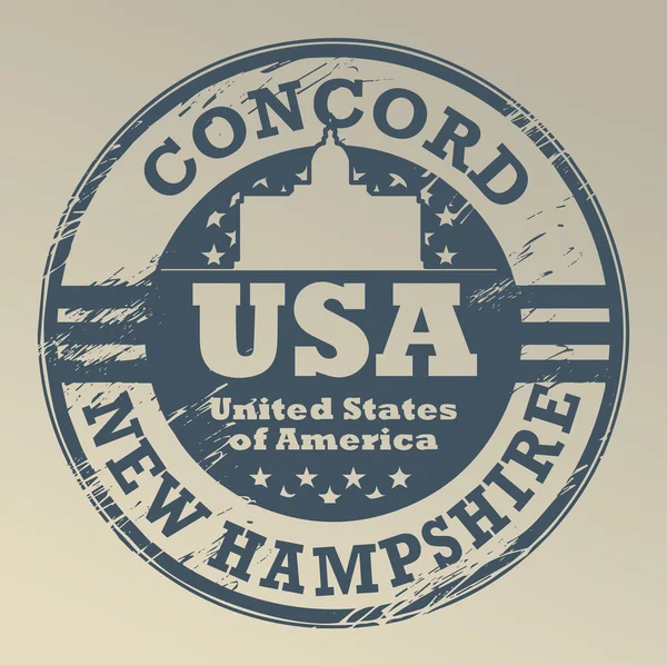 New Hampshire, francobollo Concord — Vettoriale Stock