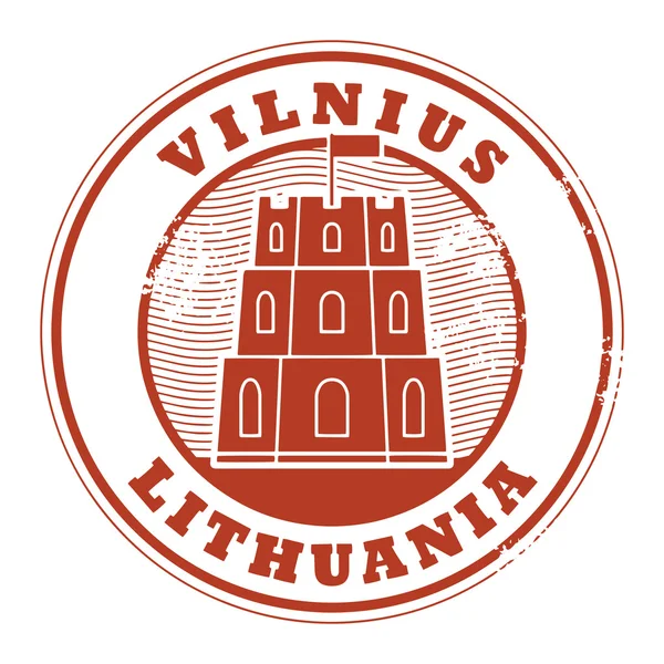 ビリニュス、リトアニアのスタンプ — ストックベクタ