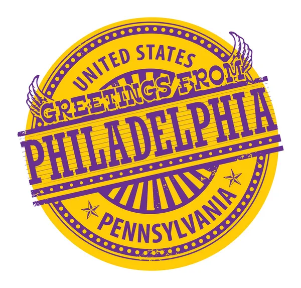 Philadelphia, Briefmarke aus Pennsylvania — Stockvektor