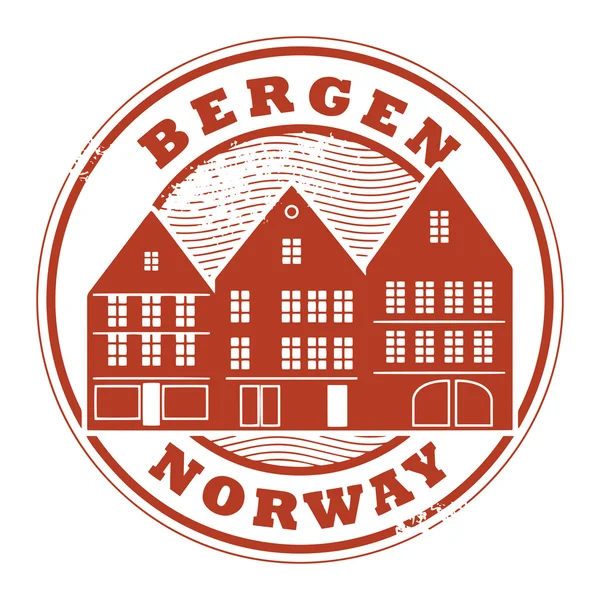 Bergen, Norway stamp — Stock Vector