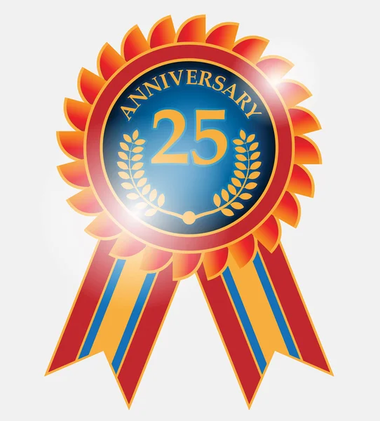 Étiquette anniversaire 25 ans — Image vectorielle
