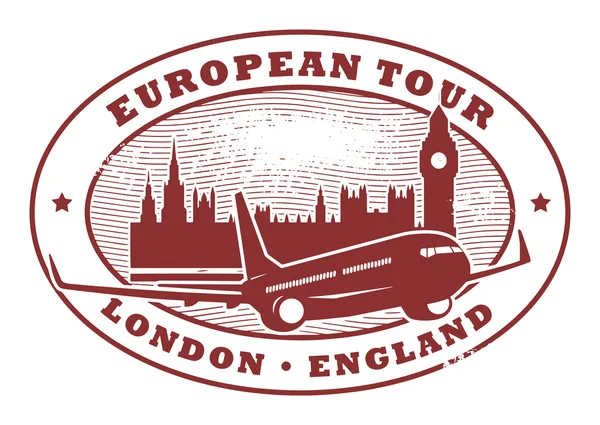 Europese tour, Londen, Engeland teken — Stockvector