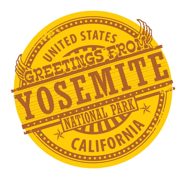 Saudações de Yosemite, Califórnia —  Vetores de Stock