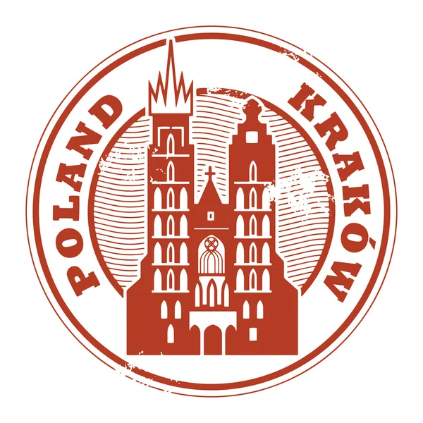 Cracovia, Polonia sellos — Vector de stock