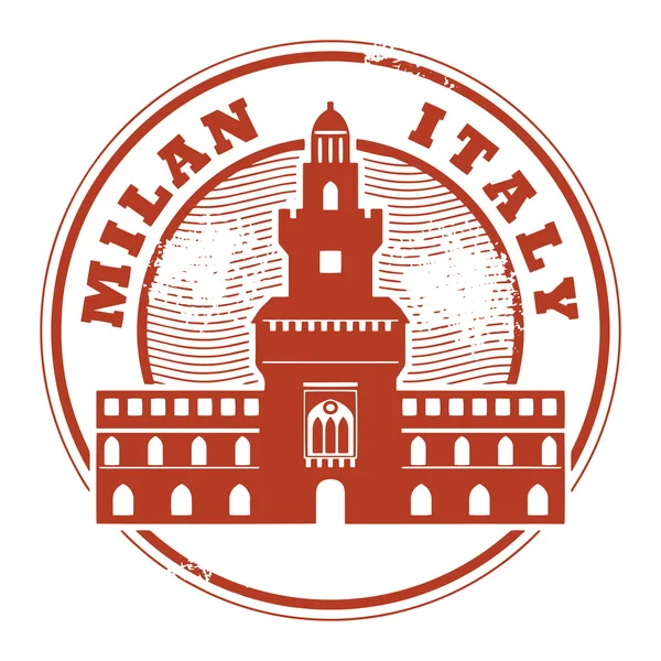 Штамп Мілан, Італія — стоковий вектор