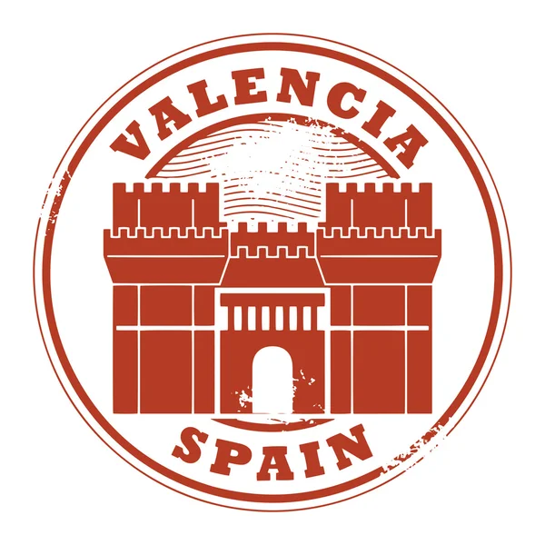 Sello Valencia, España — Vector de stock