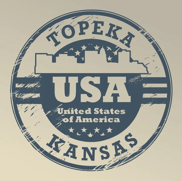 Kansas, timbro Topeka — Vettoriale Stock