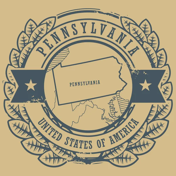 Pennsylvanie, Timbre des États-Unis — Image vectorielle