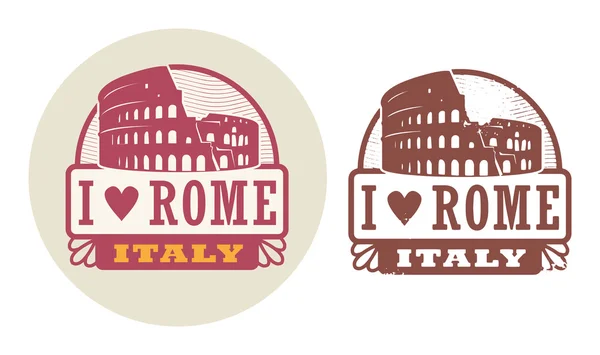 Amor Roma, Italia sello — Vector de stock