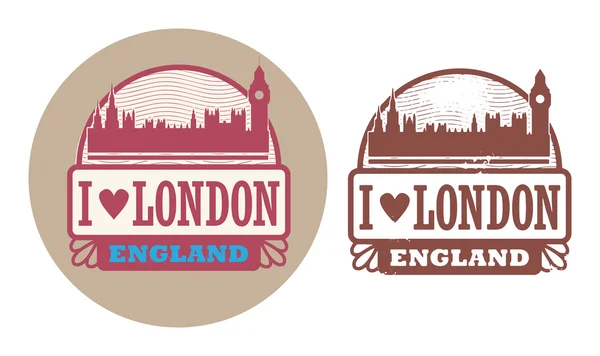 Love London, Timbre d'Angleterre — Image vectorielle