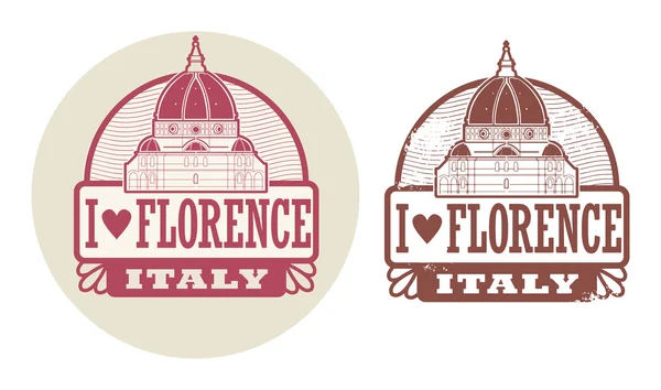 Love Florence, Italia sellos — Vector de stock