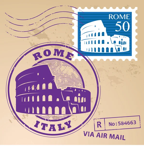 Rome, Italie timbre — Image vectorielle