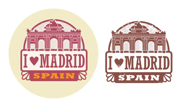 Amour Madrid, Timbre d'Espagne — Image vectorielle