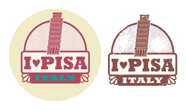 Dragoste Pisa, Italia timbru — Vector de stoc