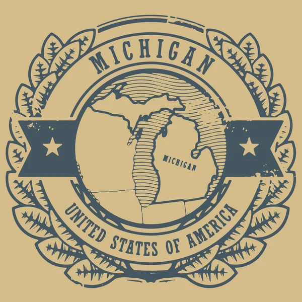 Michigan, Usa bélyegző — Stock Vector