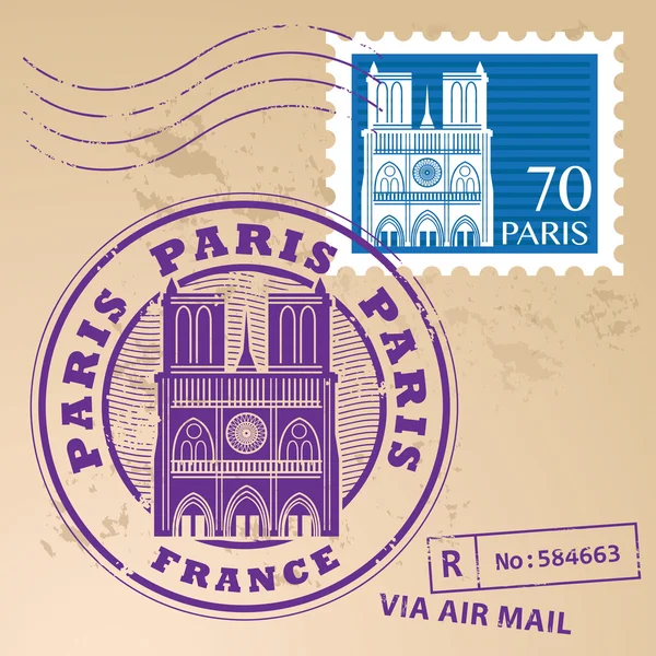 Paris, Frankrijk-stempel — Stockvector