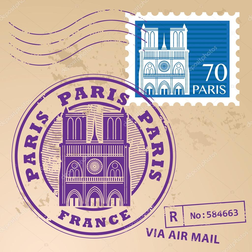 パリ フランス切手 ストックベクター C Fla パリ フランス切手 ストックベクター C Fla