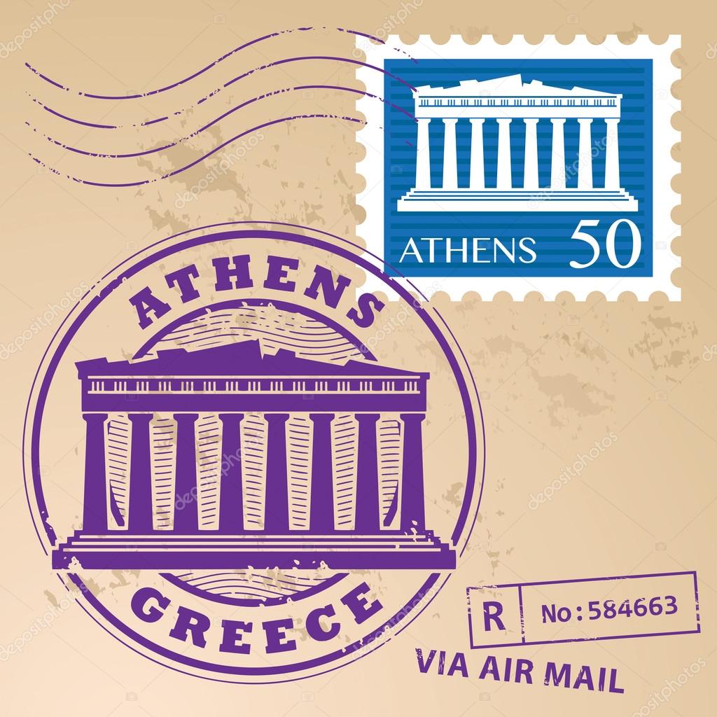 Athens, Greece stamp Stock Vector Image by ©_fla #28925977