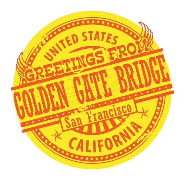 Pozdrav z golden gate bridge razítka — Stockový vektor