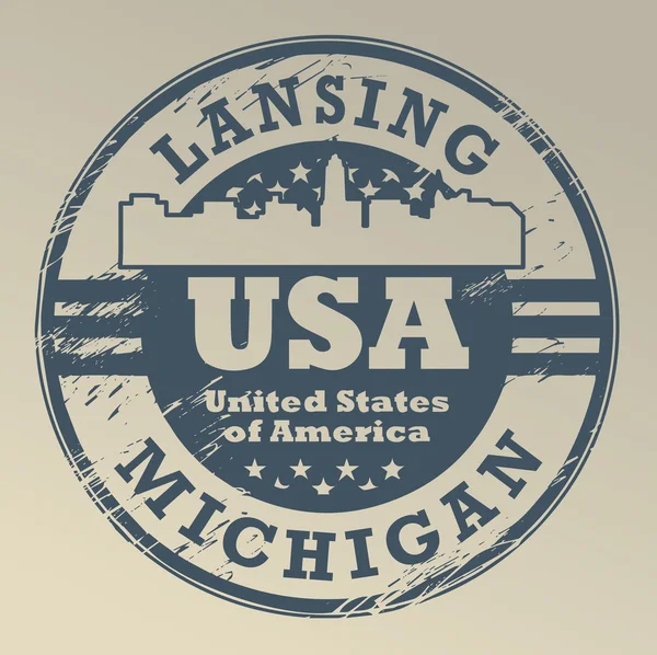 Michigan, Lansing Stempel — Stockvektor