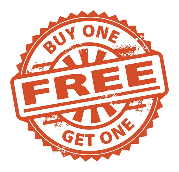 Compra uno Consigue uno Sello gratis — Vector de stock