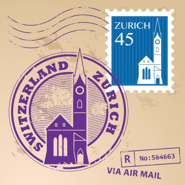 Zurich, İsviçre Pul Seti
