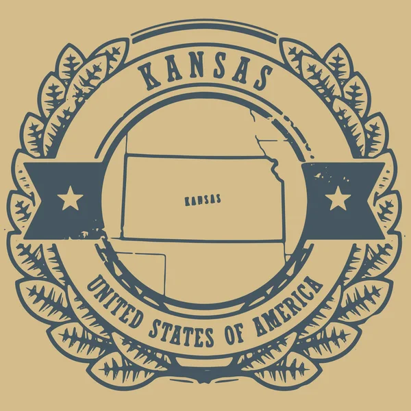 Kansas, USA segno — Vettoriale Stock