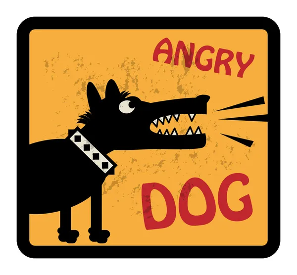 Angry Dog sign — Stock Vector