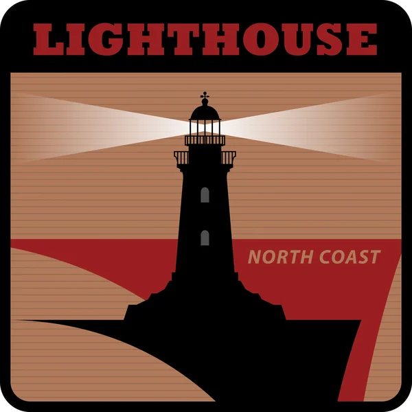 Label with lighthouse — Stock Vector