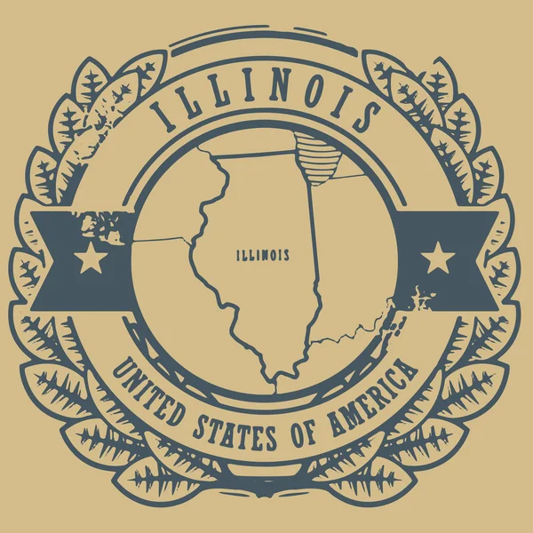 Illinois, timbre des États-Unis — Image vectorielle