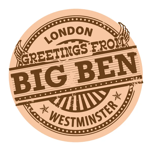Grüße aus Big Ben, London Briefmarke — Stockvektor
