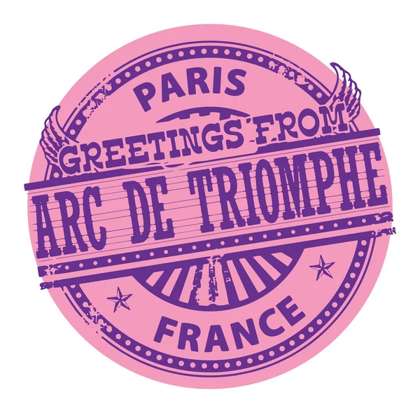 Greetings from Arc de Triomphe, Paris stamp — Stock Vector