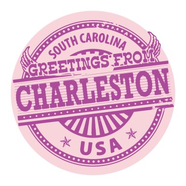 Greetings from Charleston, South Carolina stamp clipart