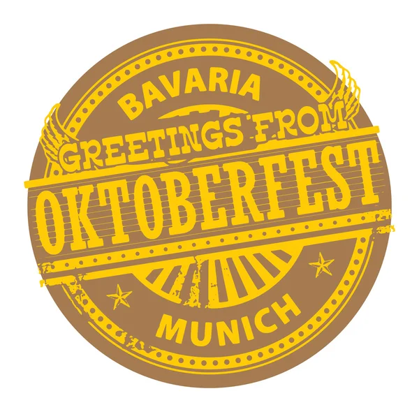 Hilsner fra Oktoberfest, Bayern stempel – Stock-vektor