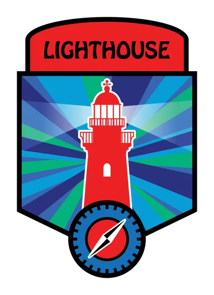 Label with lighthouse — Stock Vector