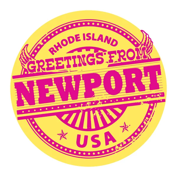 Saludos desde Newport, Rhode Island sellos — Archivo Imágenes Vectoriales