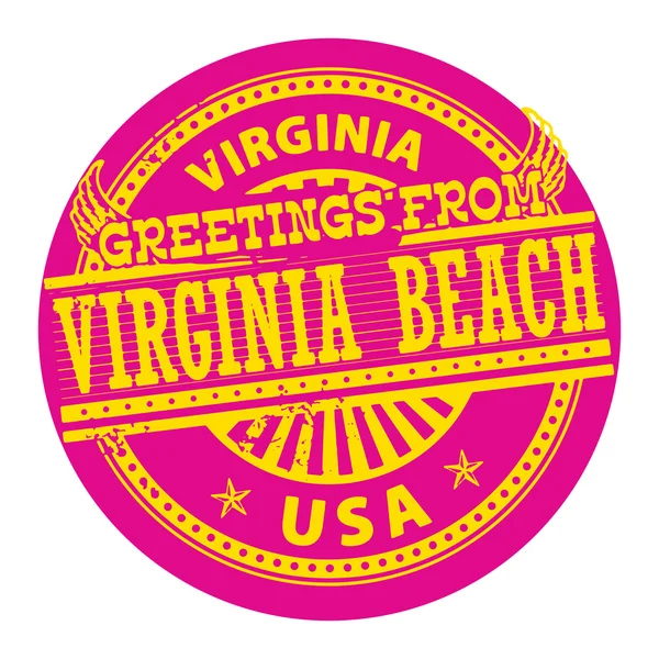 Saudações de Virginia Beach, Virgínia selo —  Vetores de Stock