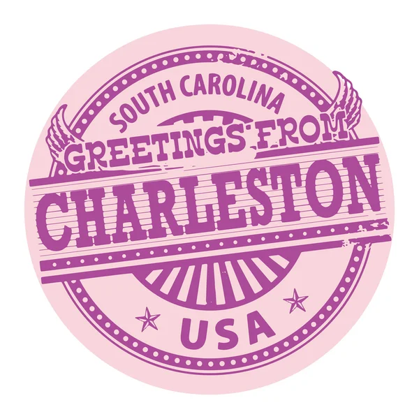 Charleston, South Carolina bélyegző Üdvözlet — Stock Vector