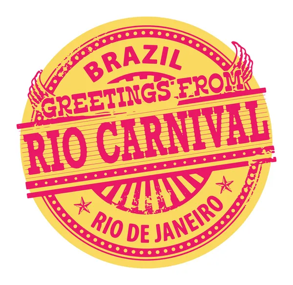 Carnaval de Río, sello de Brasil — Vector de stock