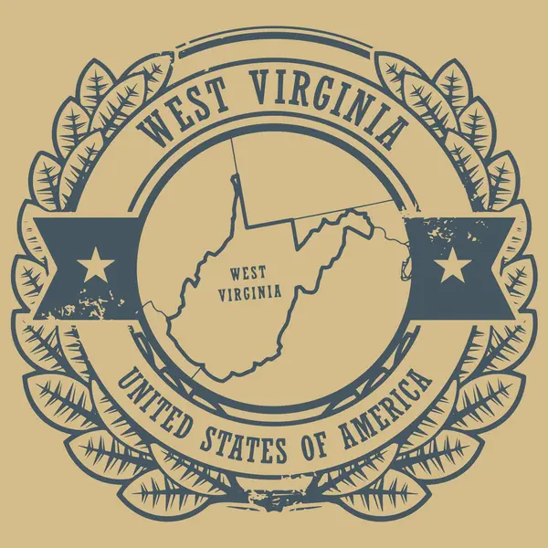 West Virginia, USA stamp — Stockový vektor