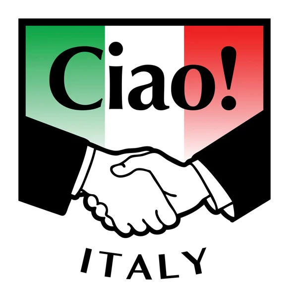 Italië zakelijke handdruk — Stockvector
