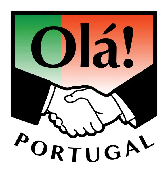 Portugal apretón de manos — Vector de stock