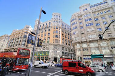 gran via, madrid görünümünü