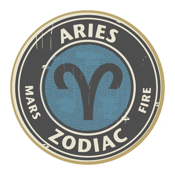 Zodiac Aries stamp — Stock Vector