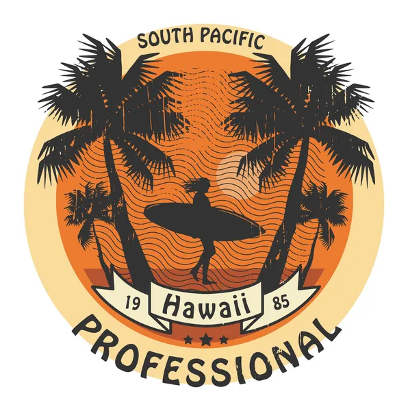 Señal de surfista Hawaii — Archivo Imágenes Vectoriales